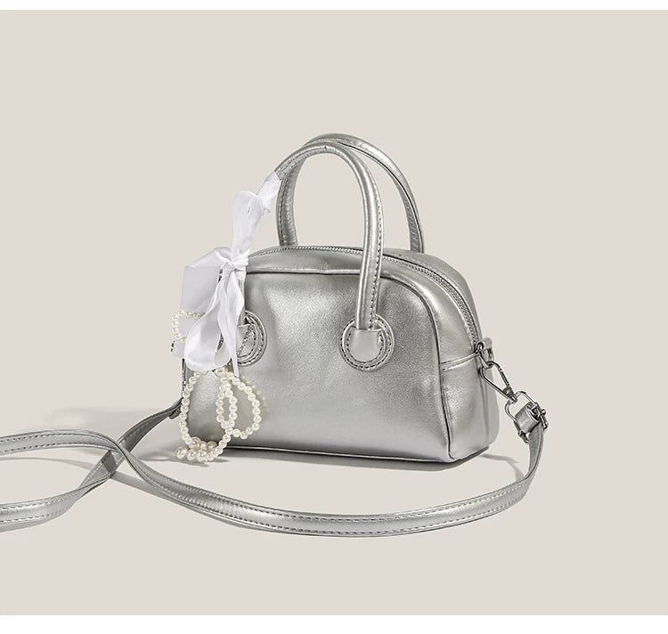 Moonlit Pearl Bow Mini Satchel