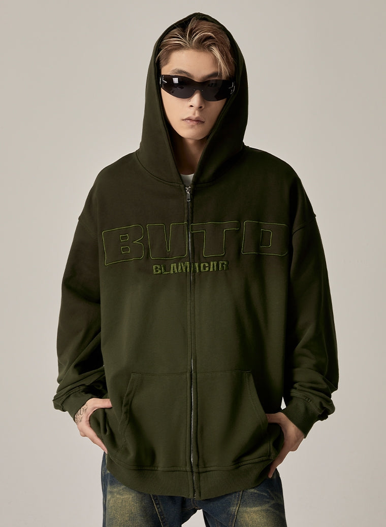 BWTO Gradient Oversized Zip Hoodie