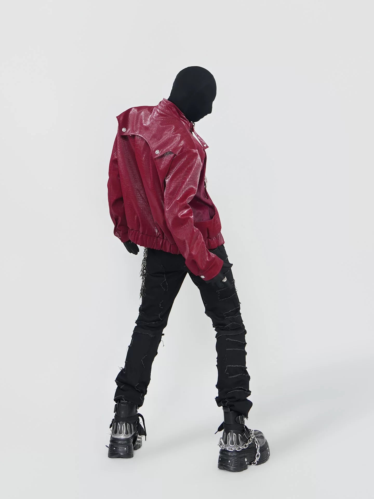 Crimson Reliquary Buckle-Harness Croc Jacket