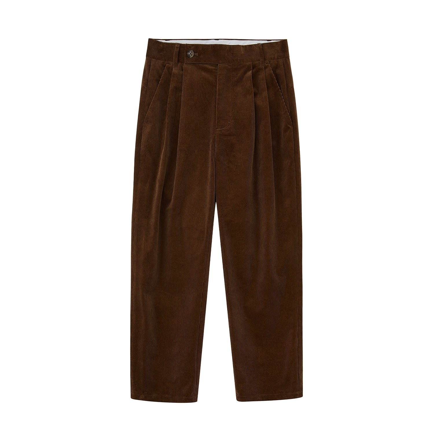 Wide Waist Tab Double-Pleated Relaxed Cropped Pants