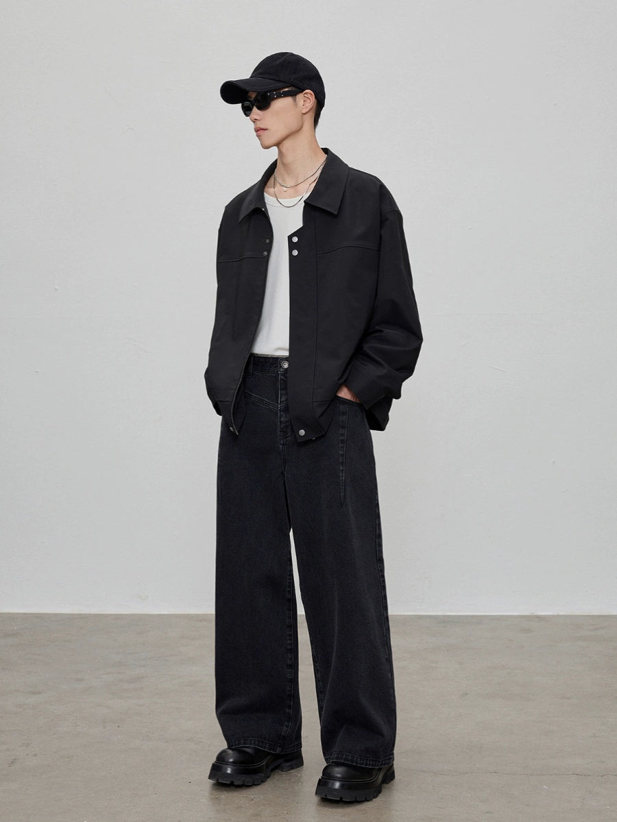 Vertical Split Square Neck Oversized Jacket