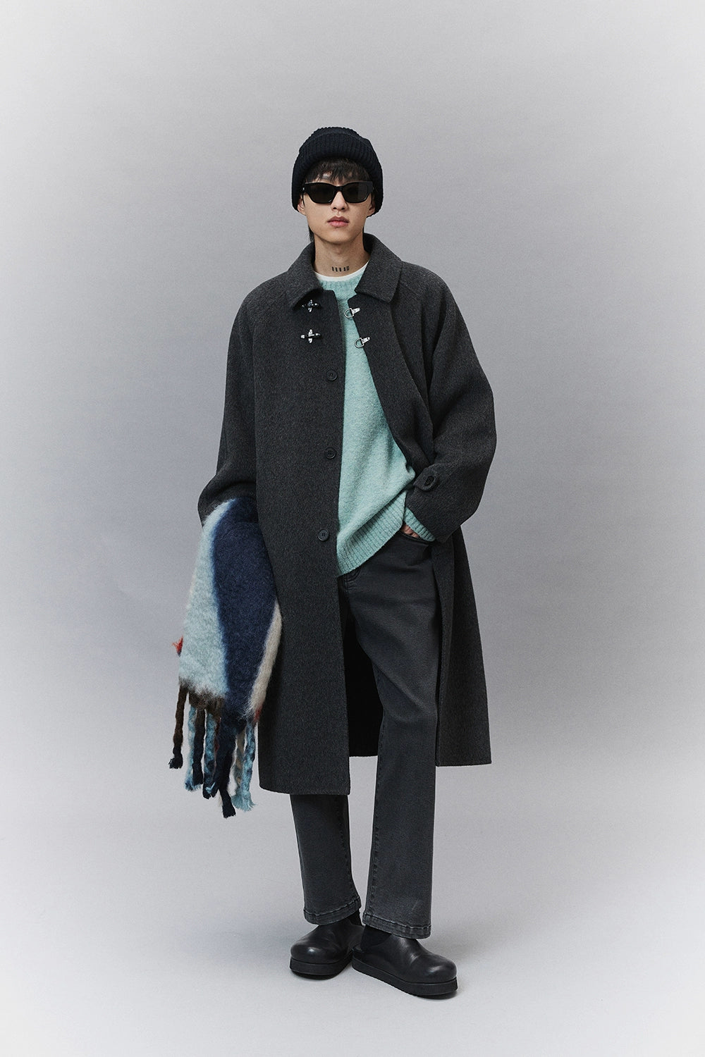 Wool Double-Faced Classic Balmacaan Coat