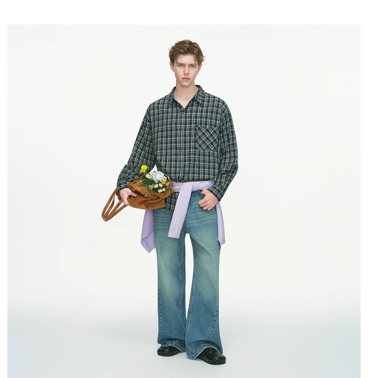 Rust & Coal Oversized Plaid Shirt