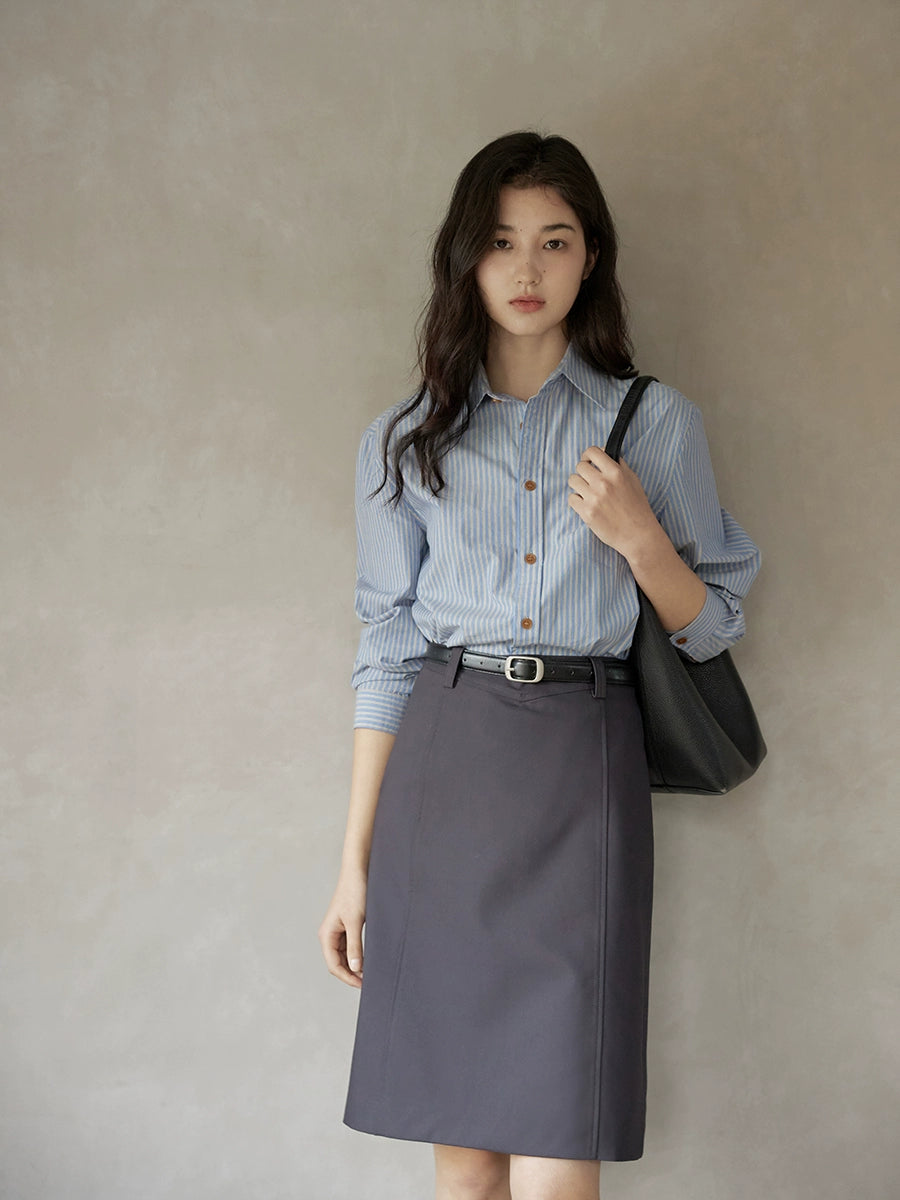 Asymmetrical Belted Skirt