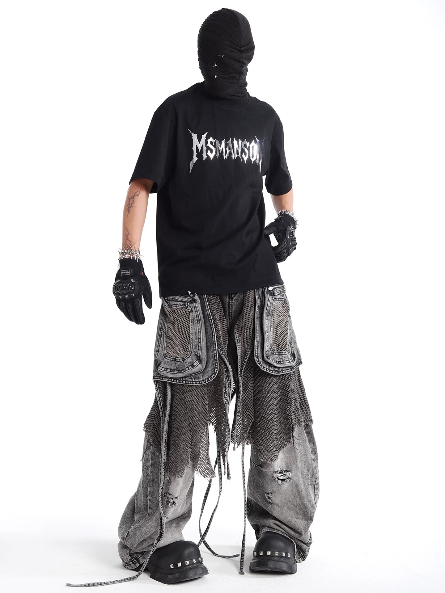 Abyss Mesh Layered Jeans