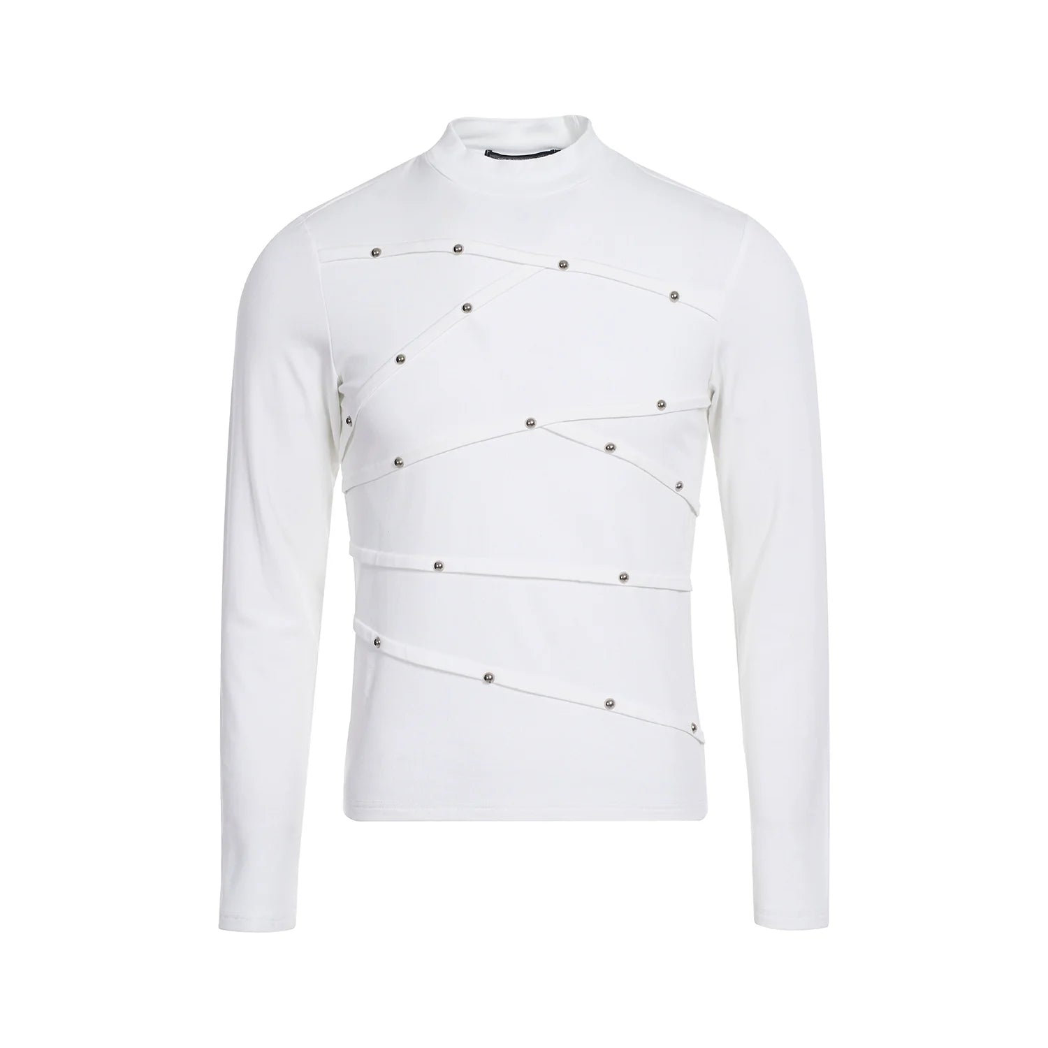 Studded Cyber Turtleneck T-Shirt