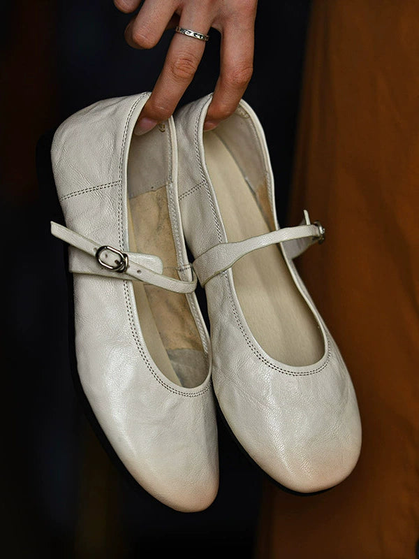 Ivory Slim Strap Mary Janes