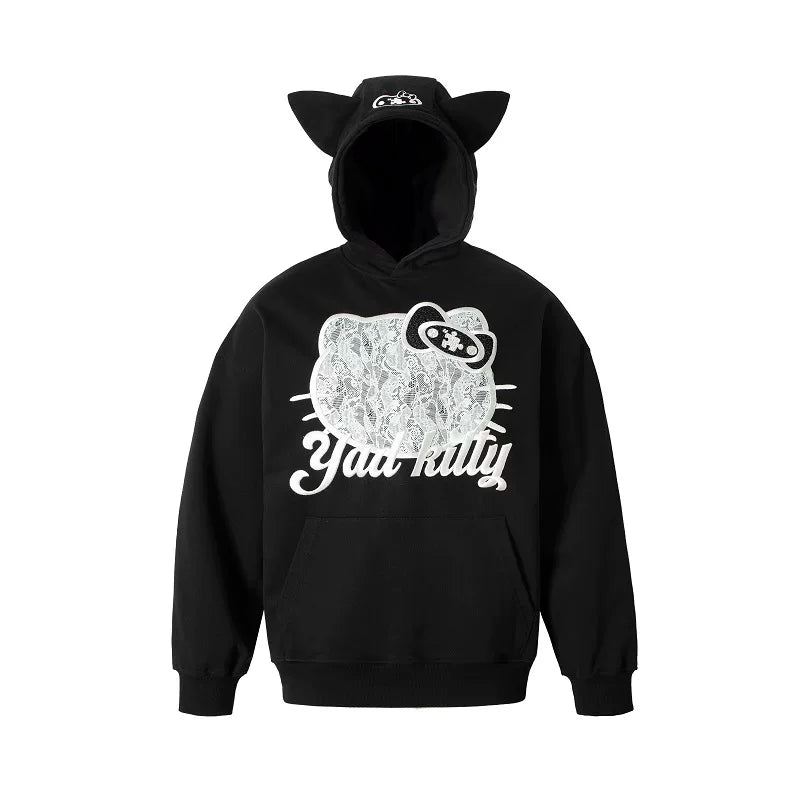 Cat Graphic Pullover Hoodie