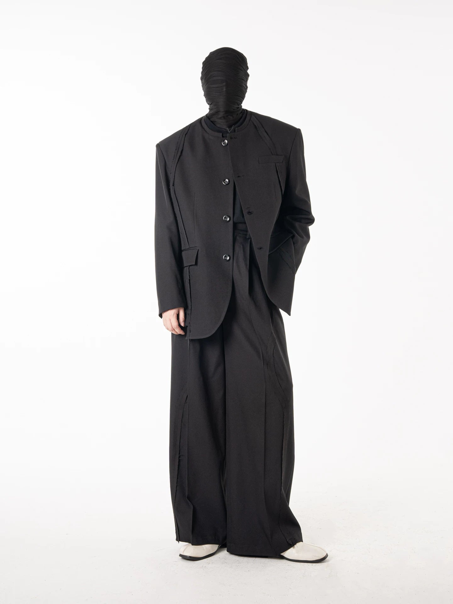 Noir Frame Sculpted Layer Blazer