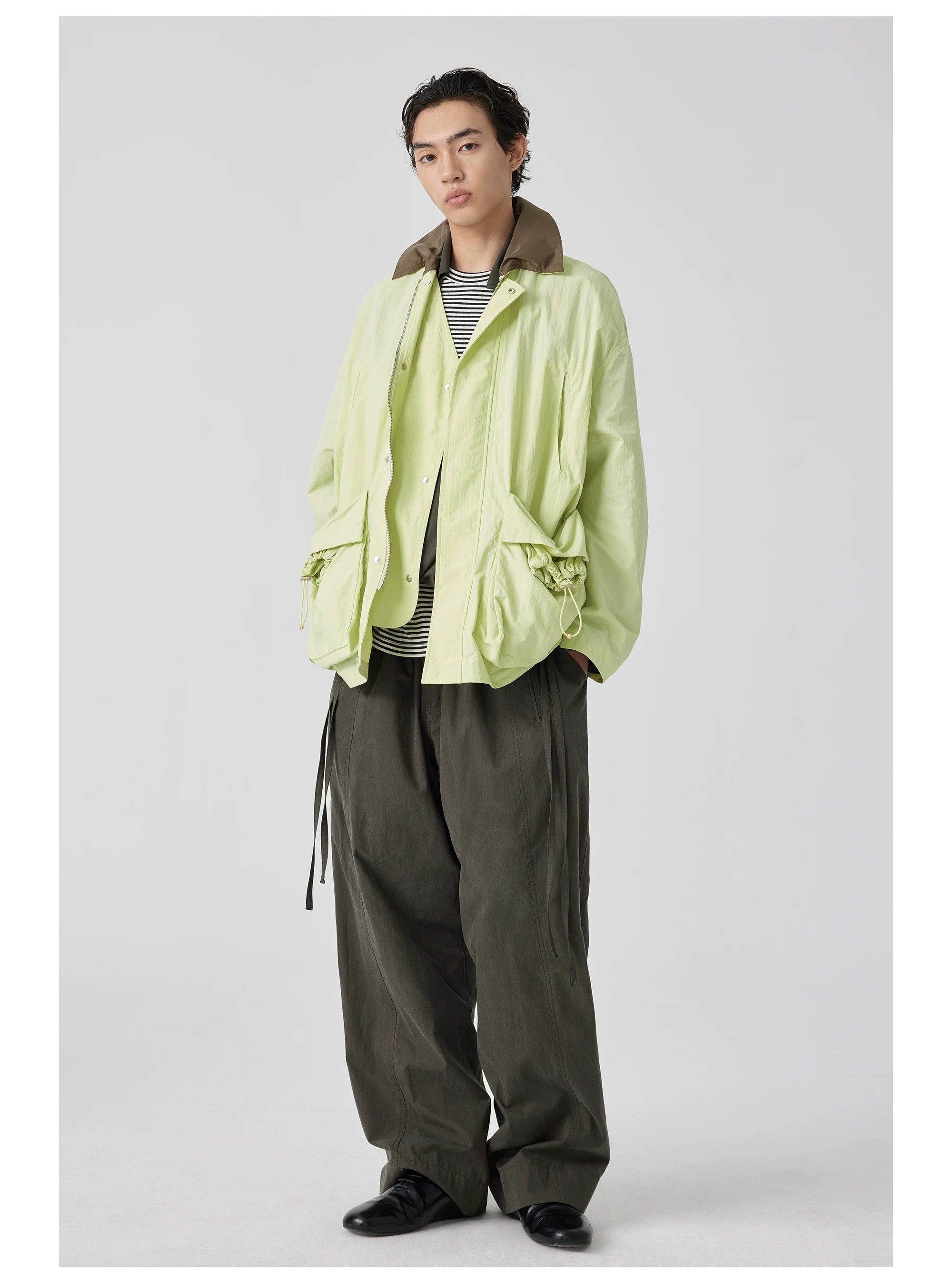 Contrast Collar Safari Jacket