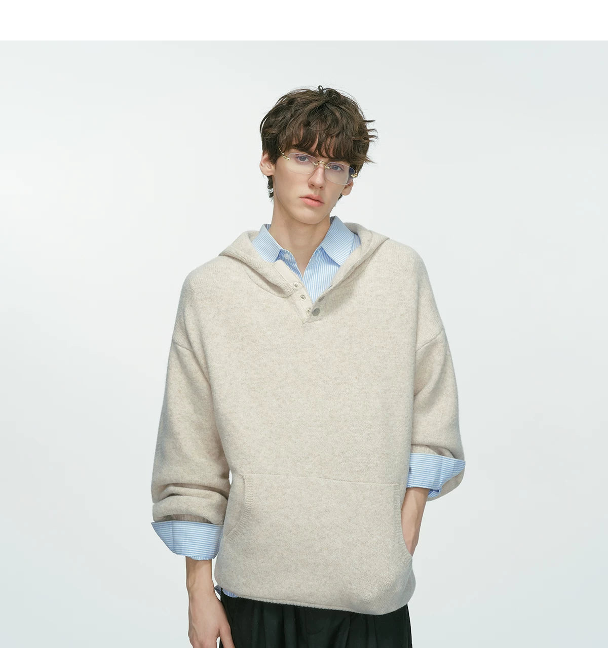 Cocoon Knit Hooded Pocket Sweater