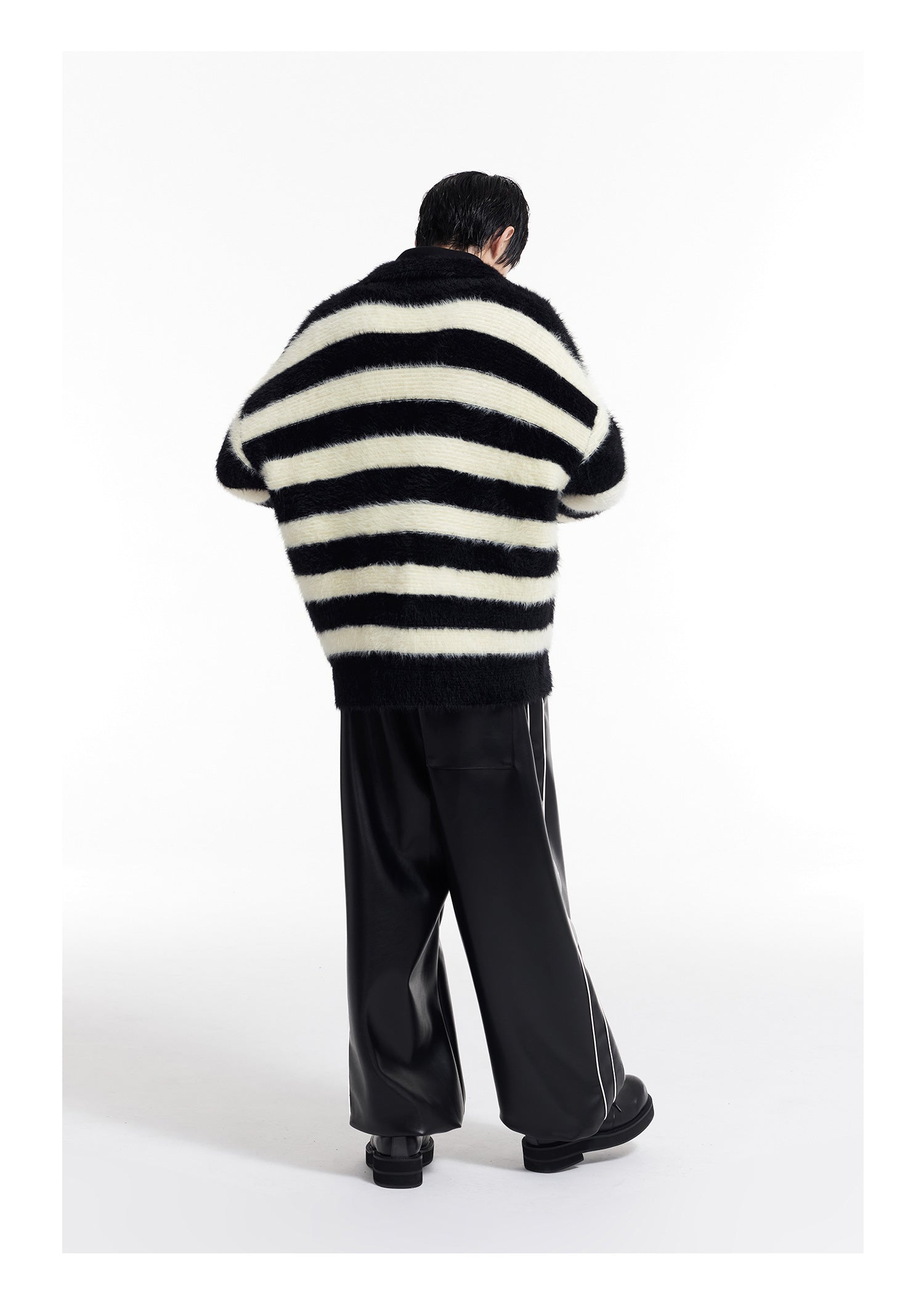 Fuzzy Stripe Pullover Sweater