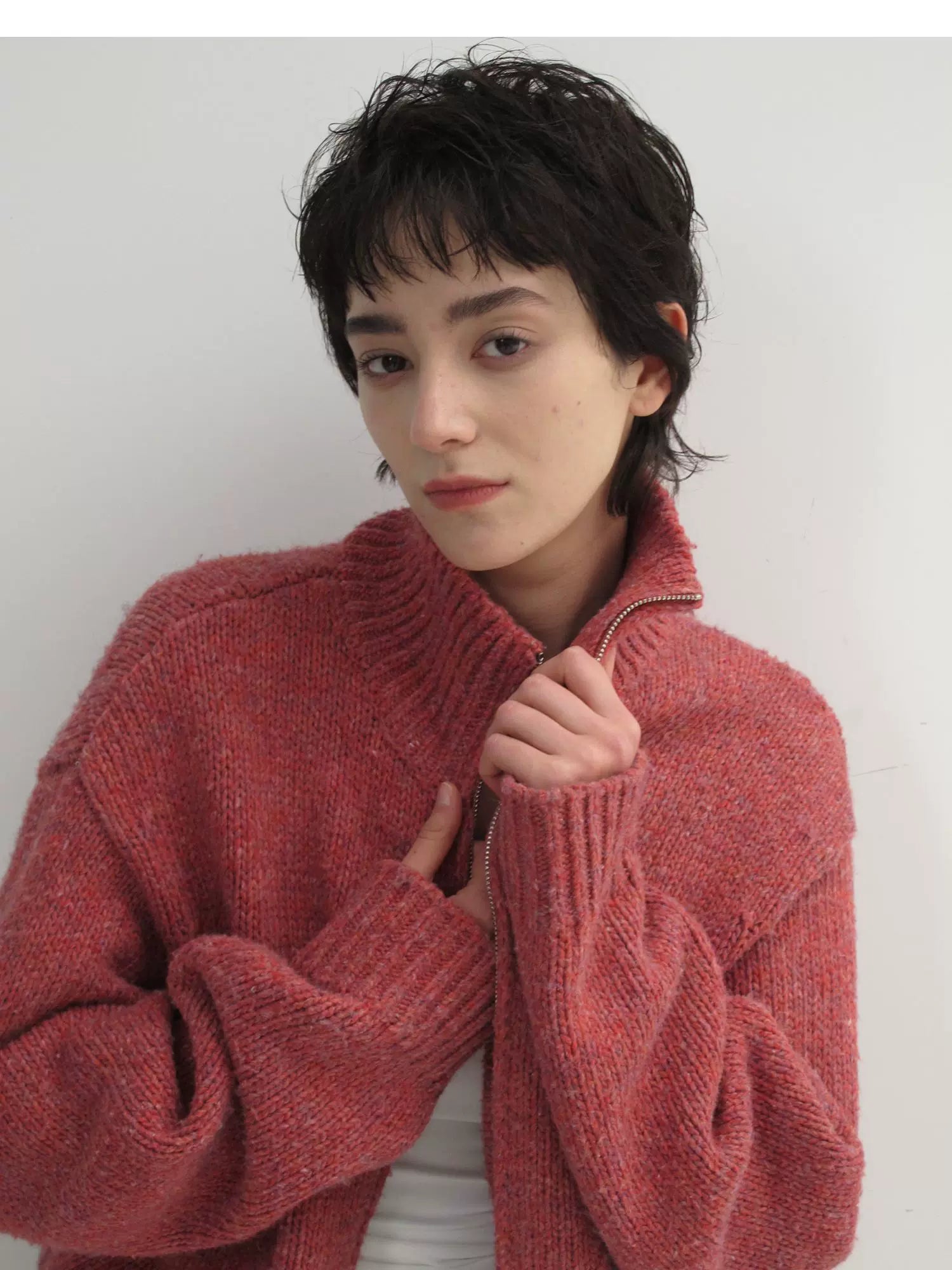 Rosewave Zip Mockneck Knit