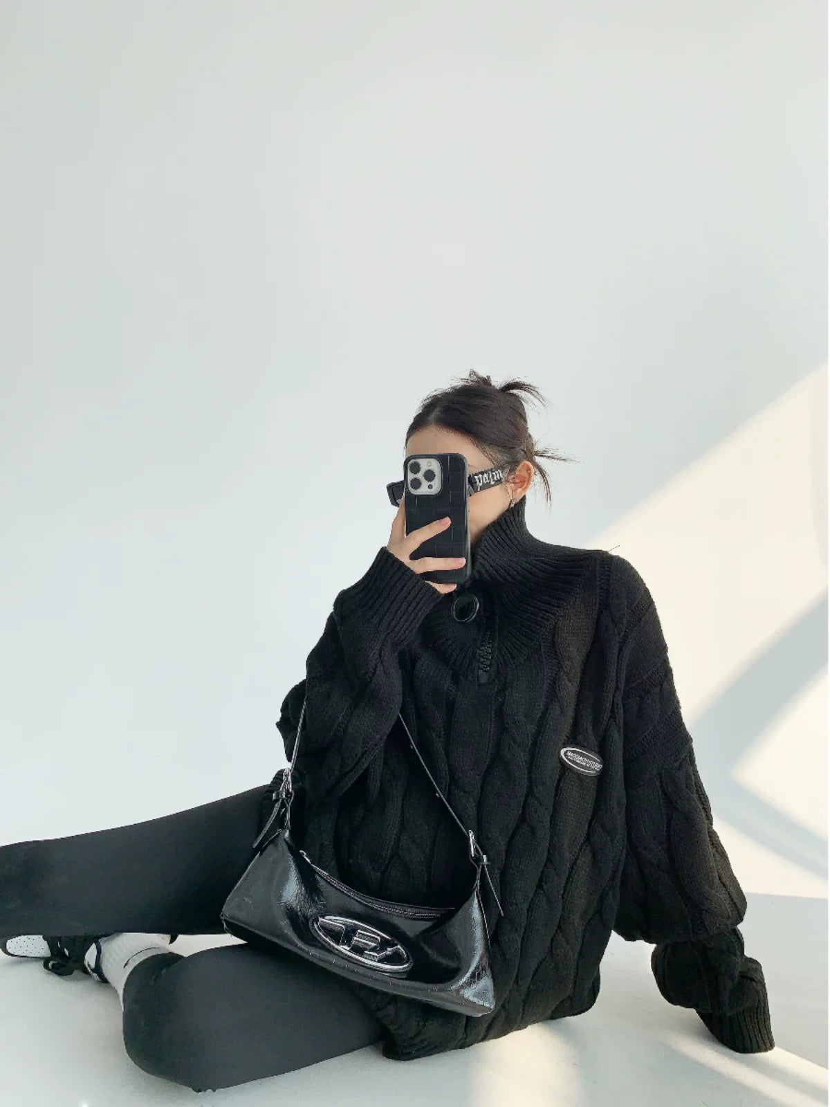 Frost Cable Zip Knit Sweater