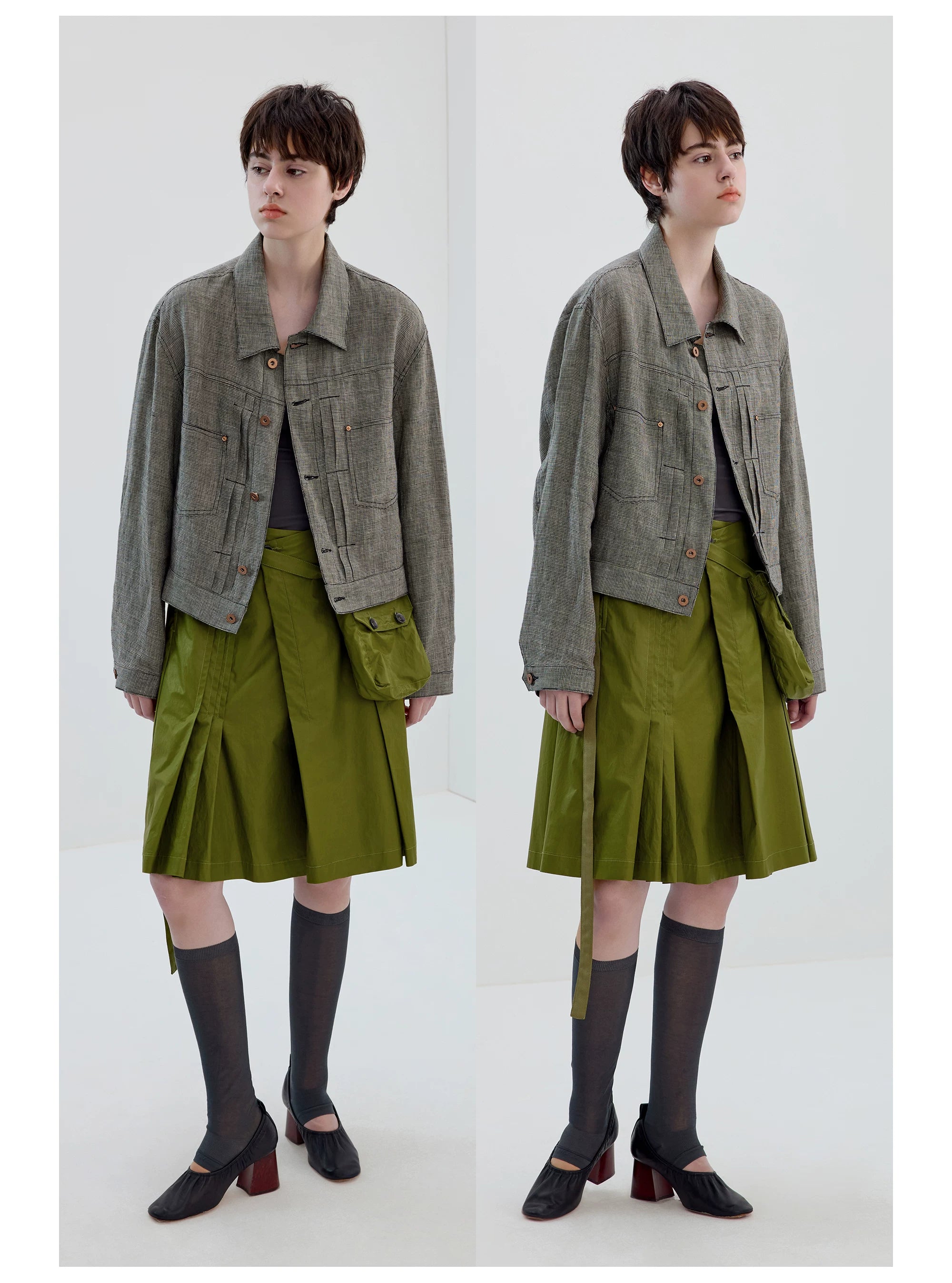 Wrap Pleat Tech Skirt