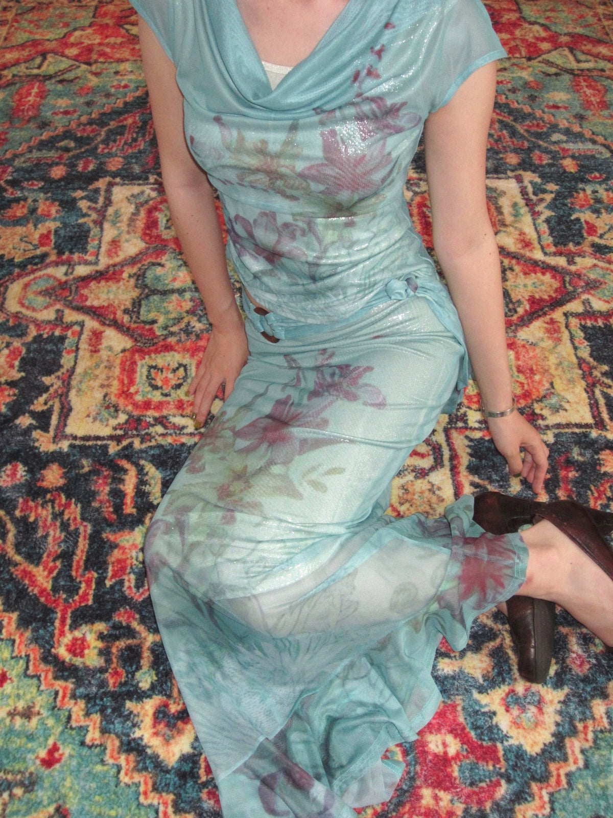 Aqua Floral Maxi Set