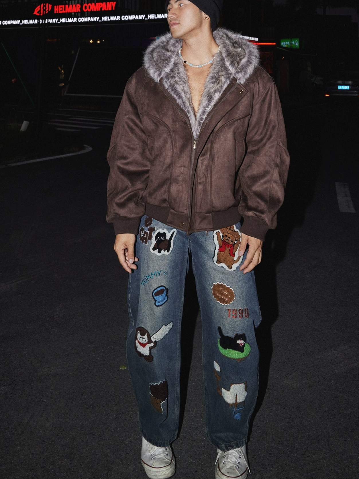 Mocha Frost Faux Fur Collar Jacket