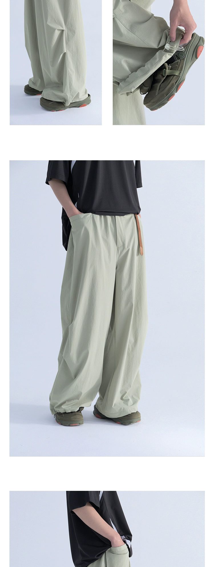 Drapey Track Pants with Drawstring - chiclara