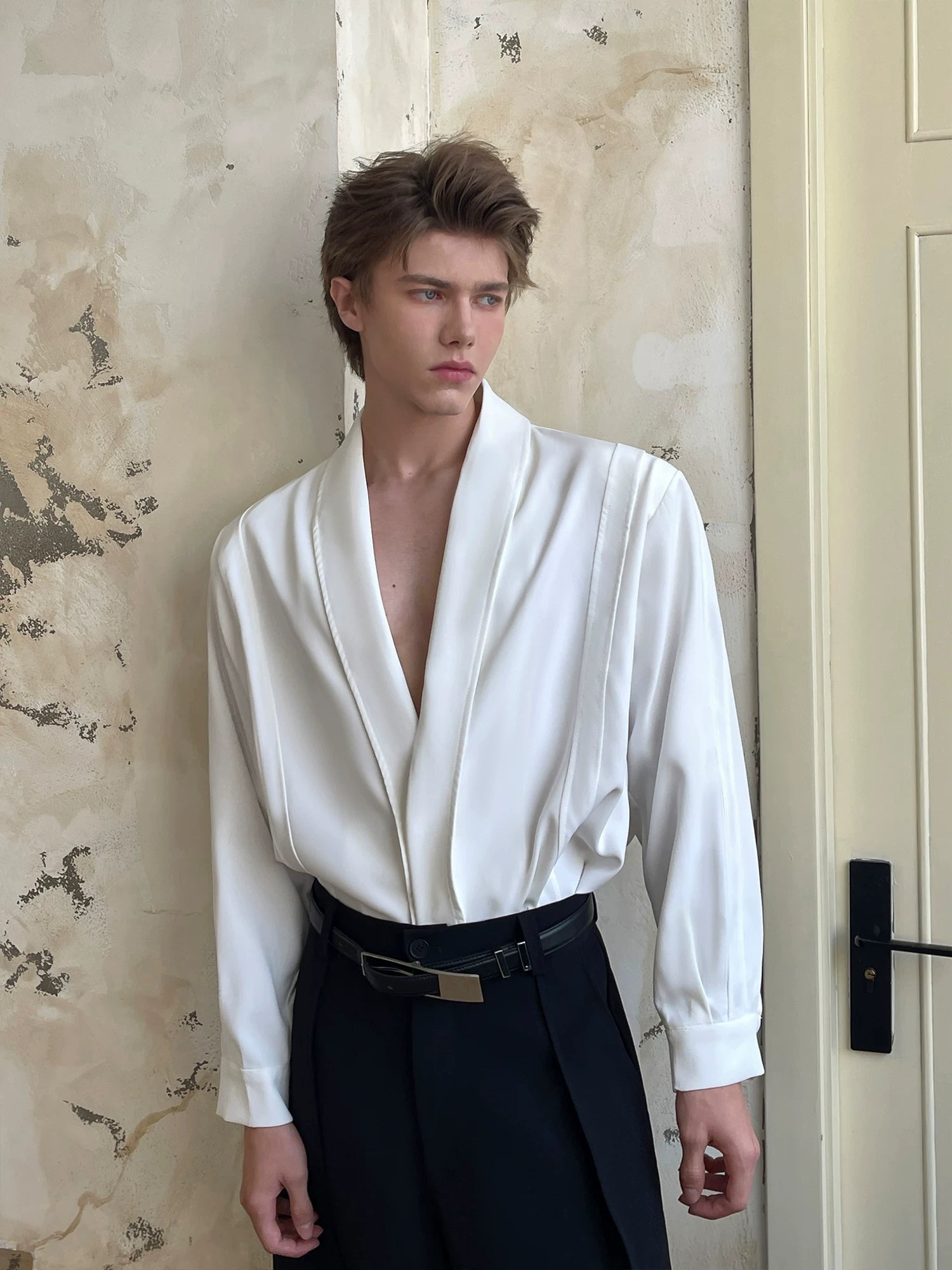 Ivory Muse Deep Drape Shirt