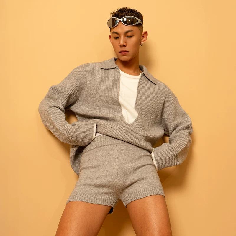 Heather Lounge Knit Quarter-Zip Sweater