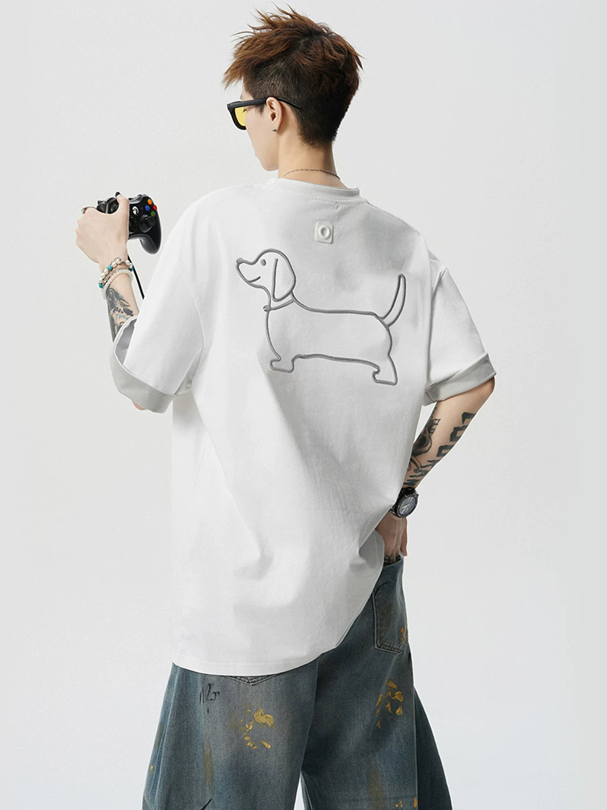 Pup Outline Back Graphic Tee