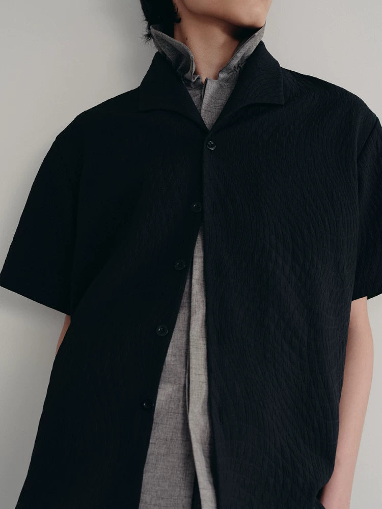 Quilted Short-Sleeve Camp Shirt