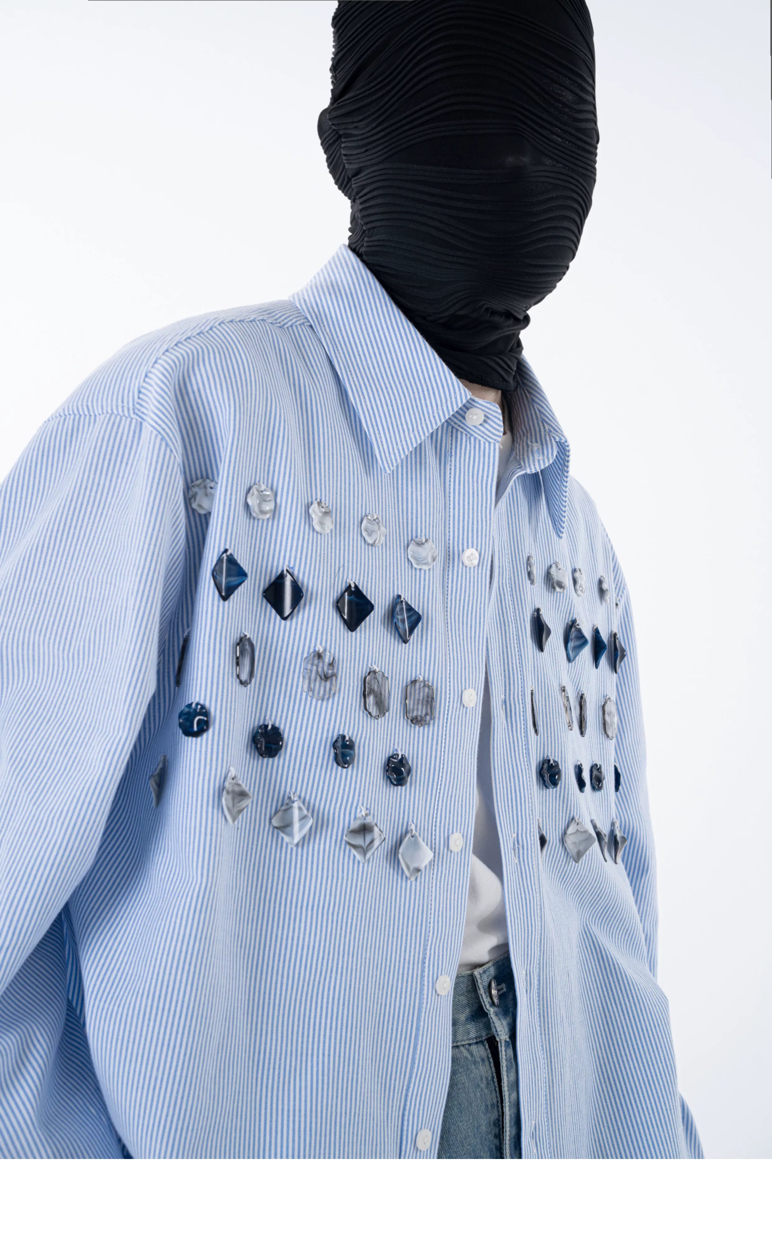 Crystal Constellation Oversized Stripe Shirt
