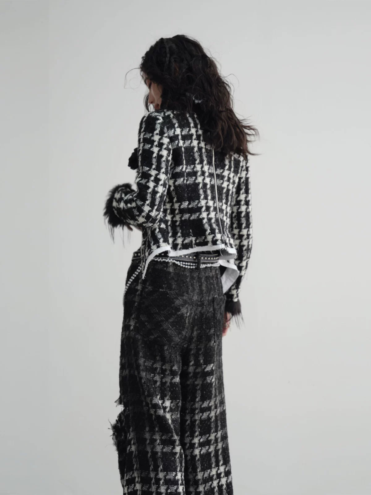 Frosttrim Tweed Cropped Coat