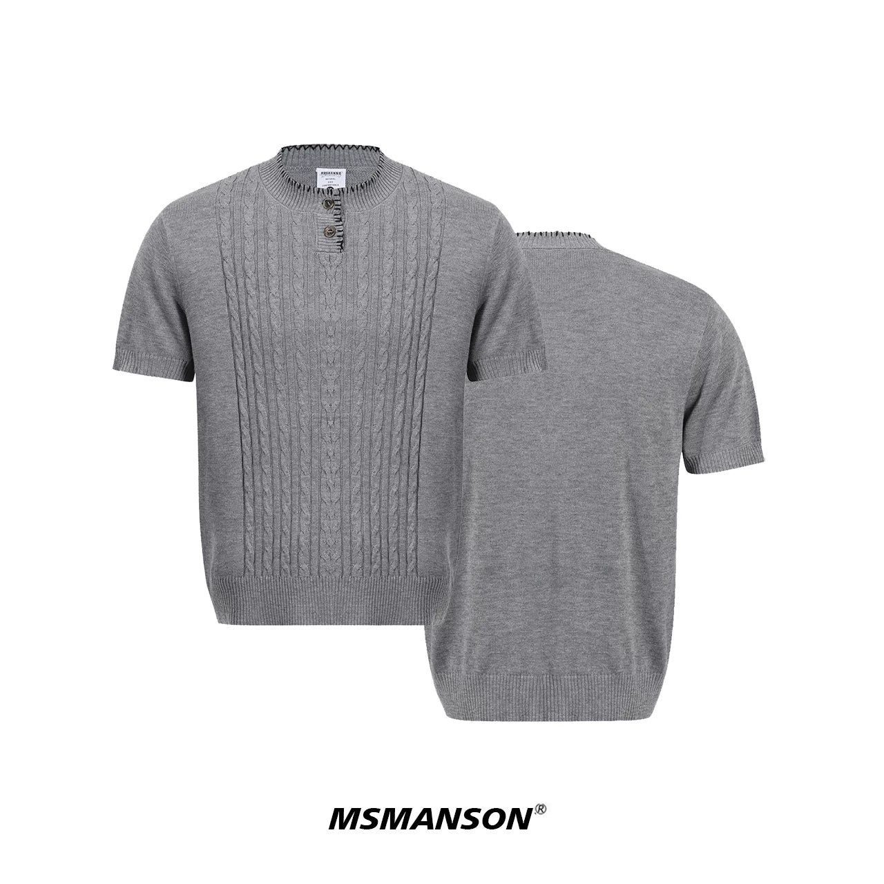 Monarch Cable Knit Henley Sweater Tee