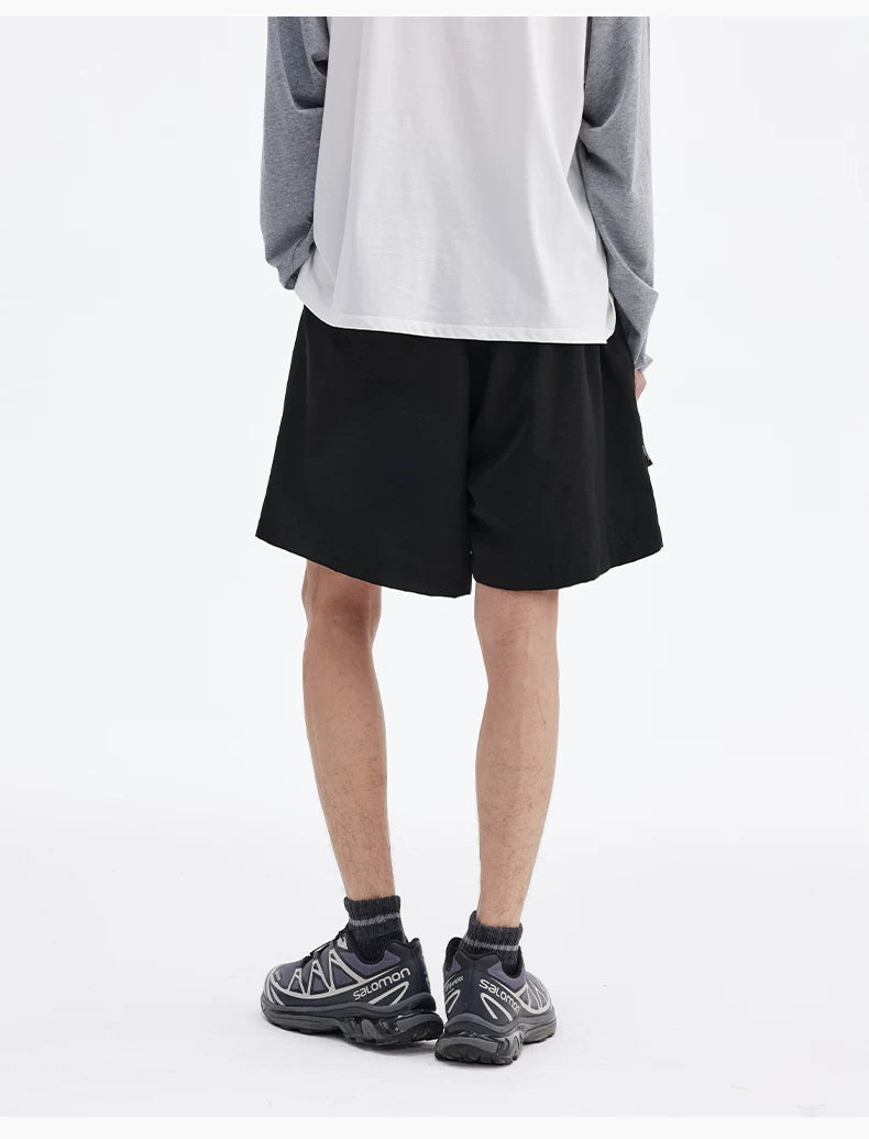 Embroidered Drawstring Bermuda Shorts