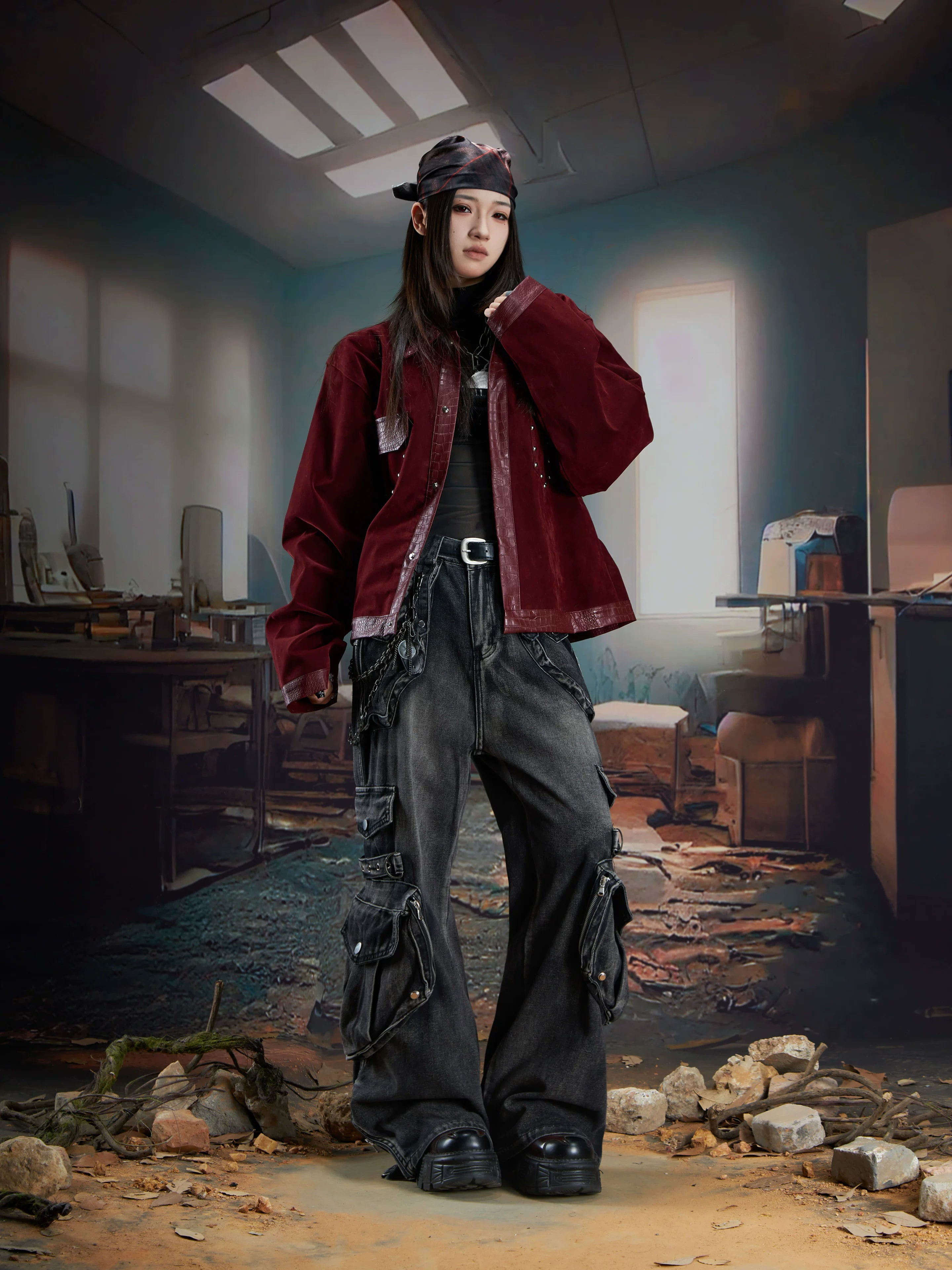 Wasteland Havoc Multi‑Pocket Cargo Jeans