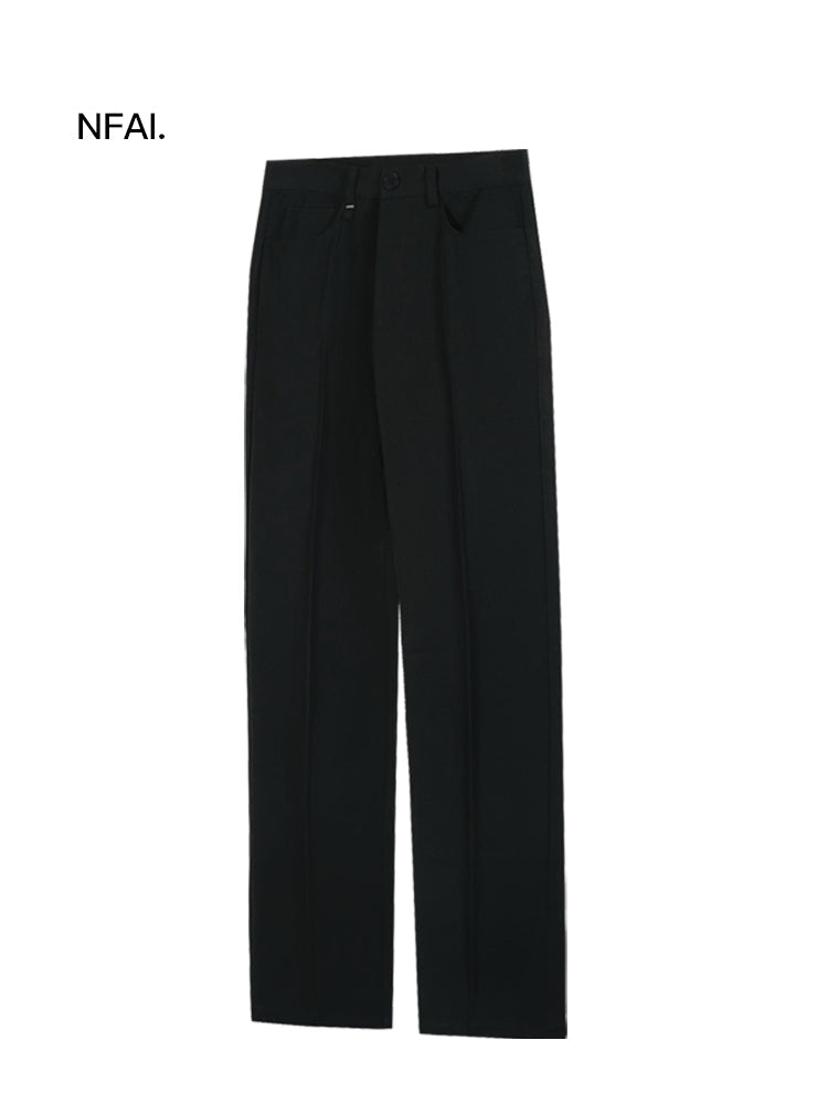Wrinkle-Resistant Straight-Leg Trousers