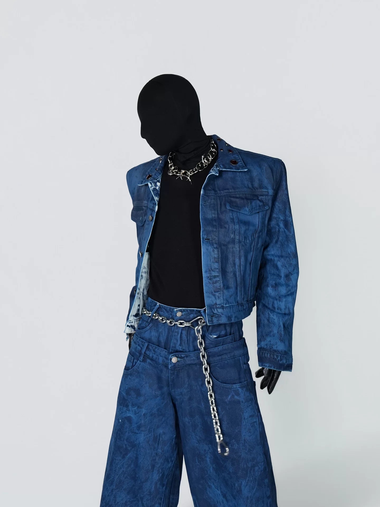 Abyss Signal Grommet-Collar Denim Jacket