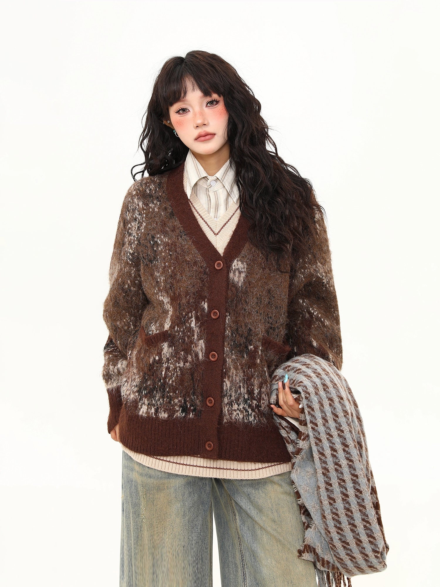 Chestnut Mocha Brushed Cardigan