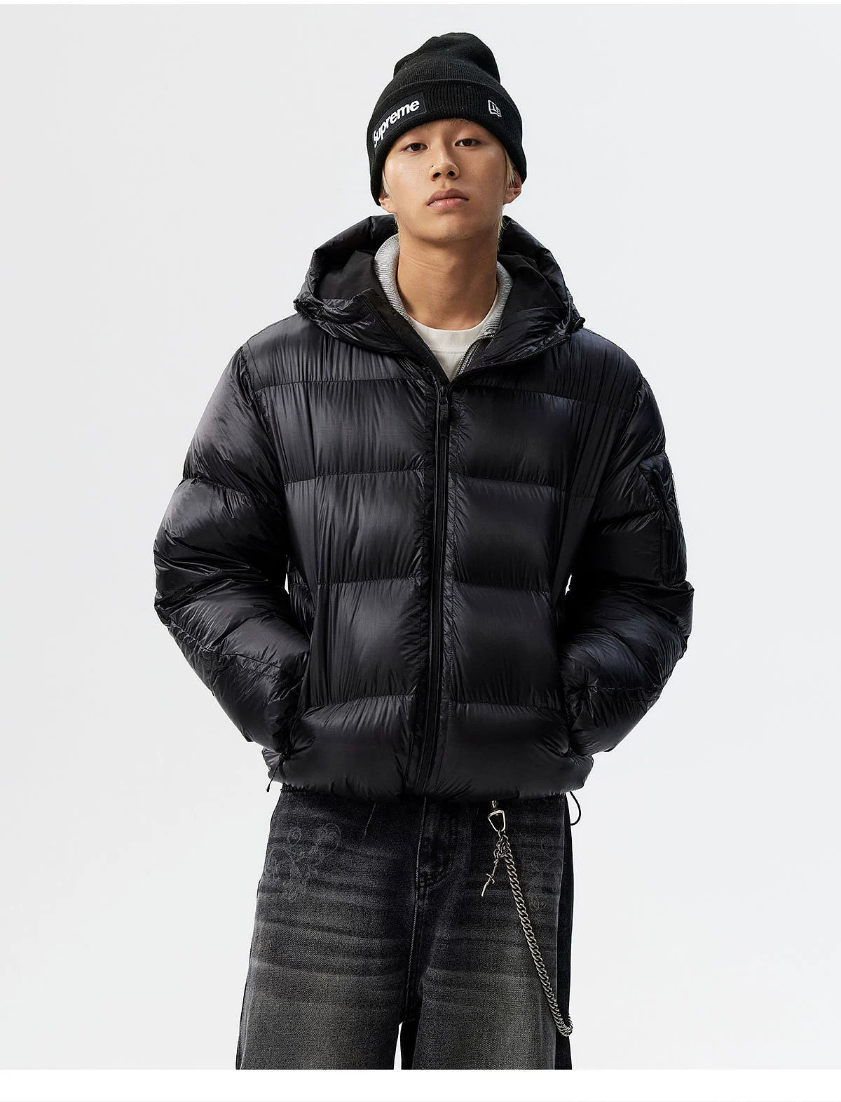 Glacier Halo Reflective Hooded Puffer Jacket