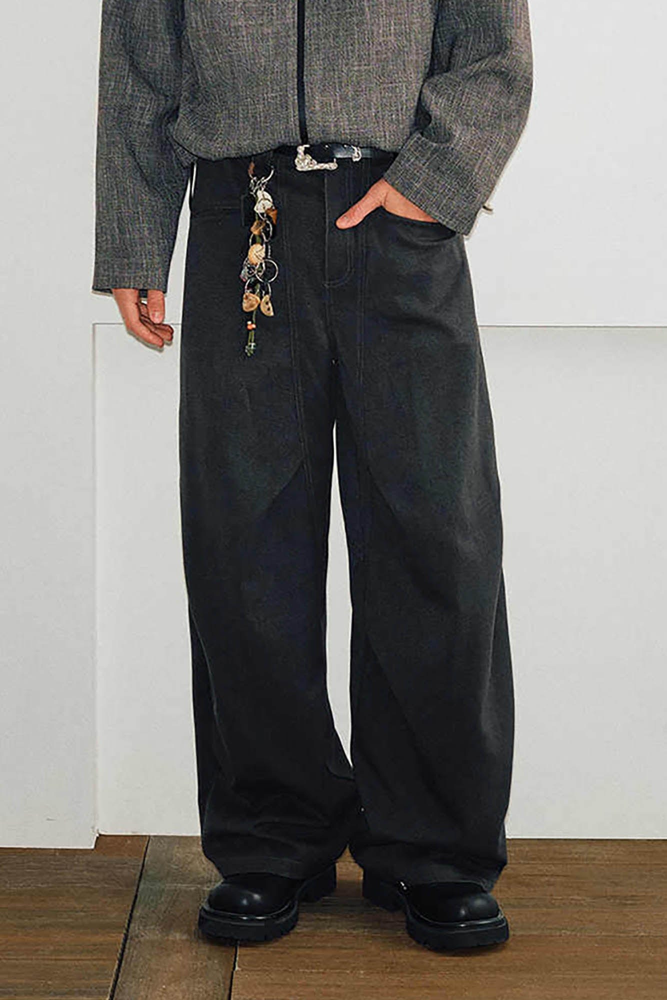 Wide-Leg Black Trousers