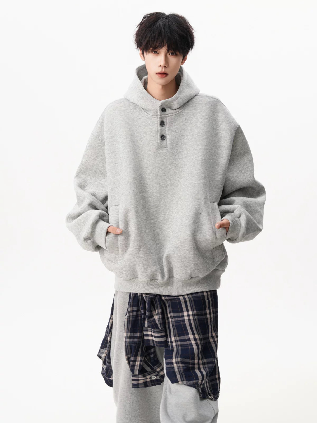 Flannel Trail Henley Hoodie