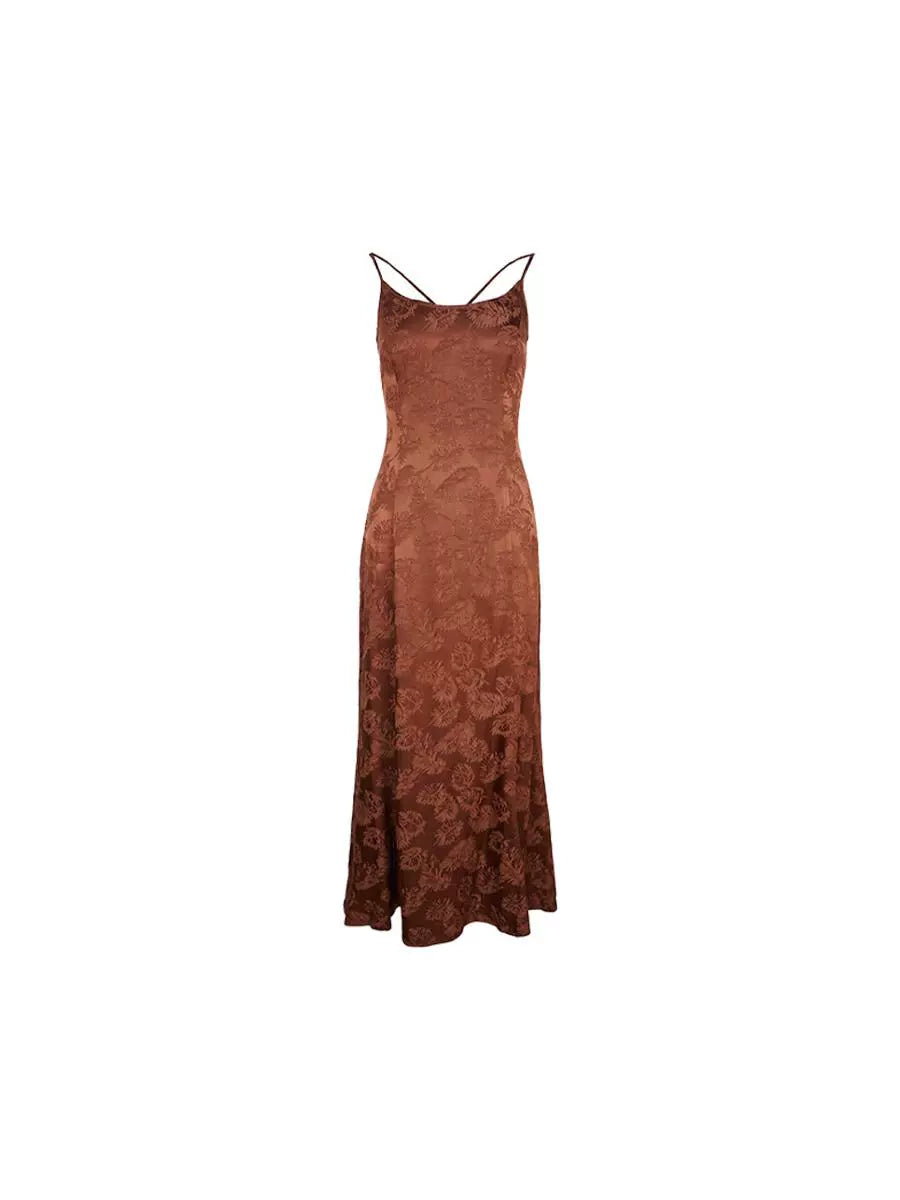 Jacquard Satin Slip Dress