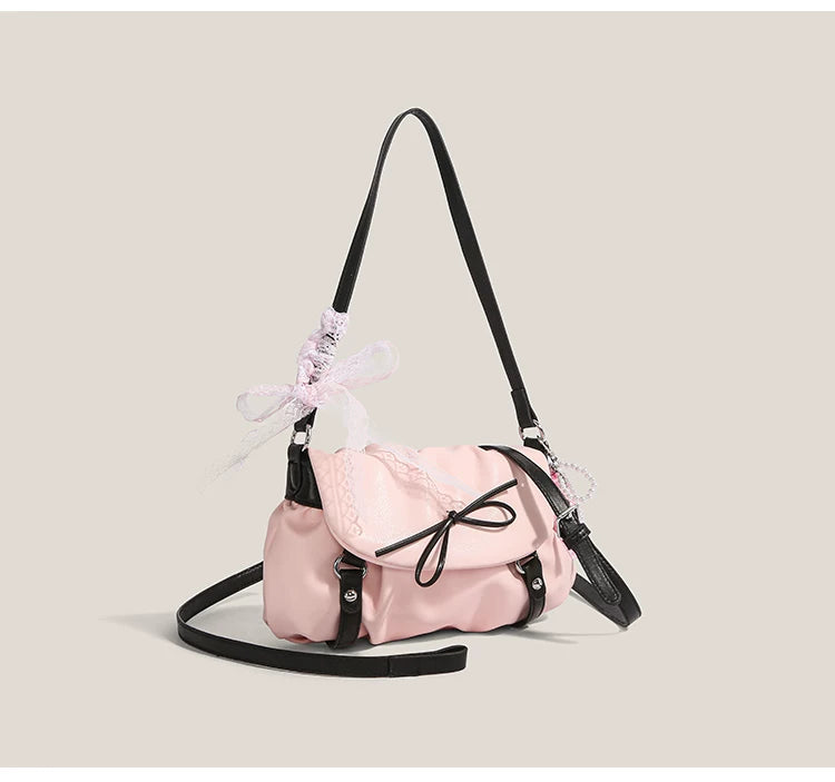 Blush Lace Bow Satchel