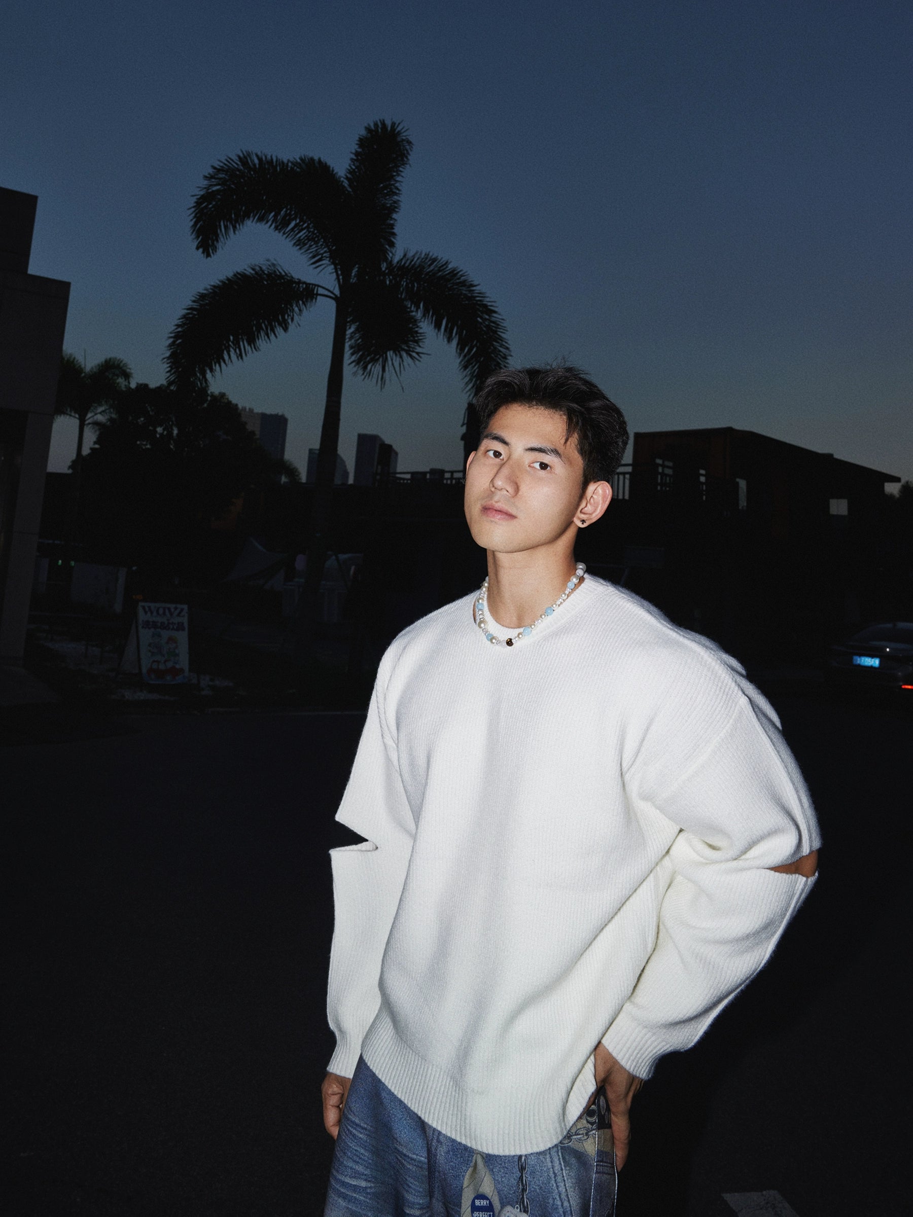 Relaxed Cutout Knit Sweater