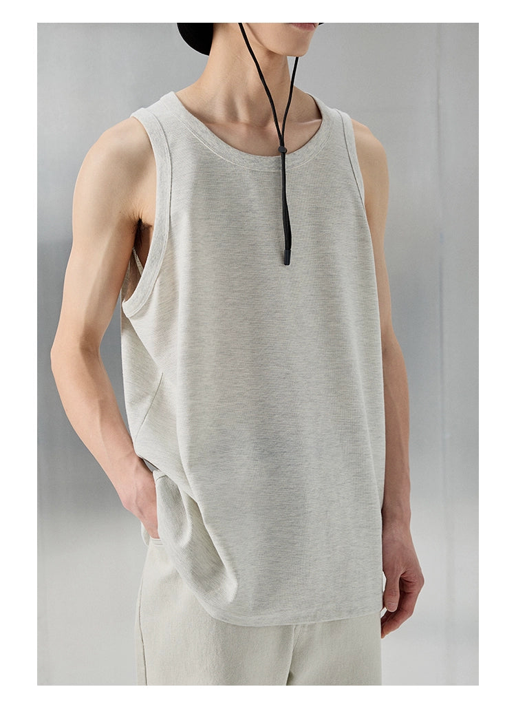 Crew Neck Sleeveless Vest/Tank Top