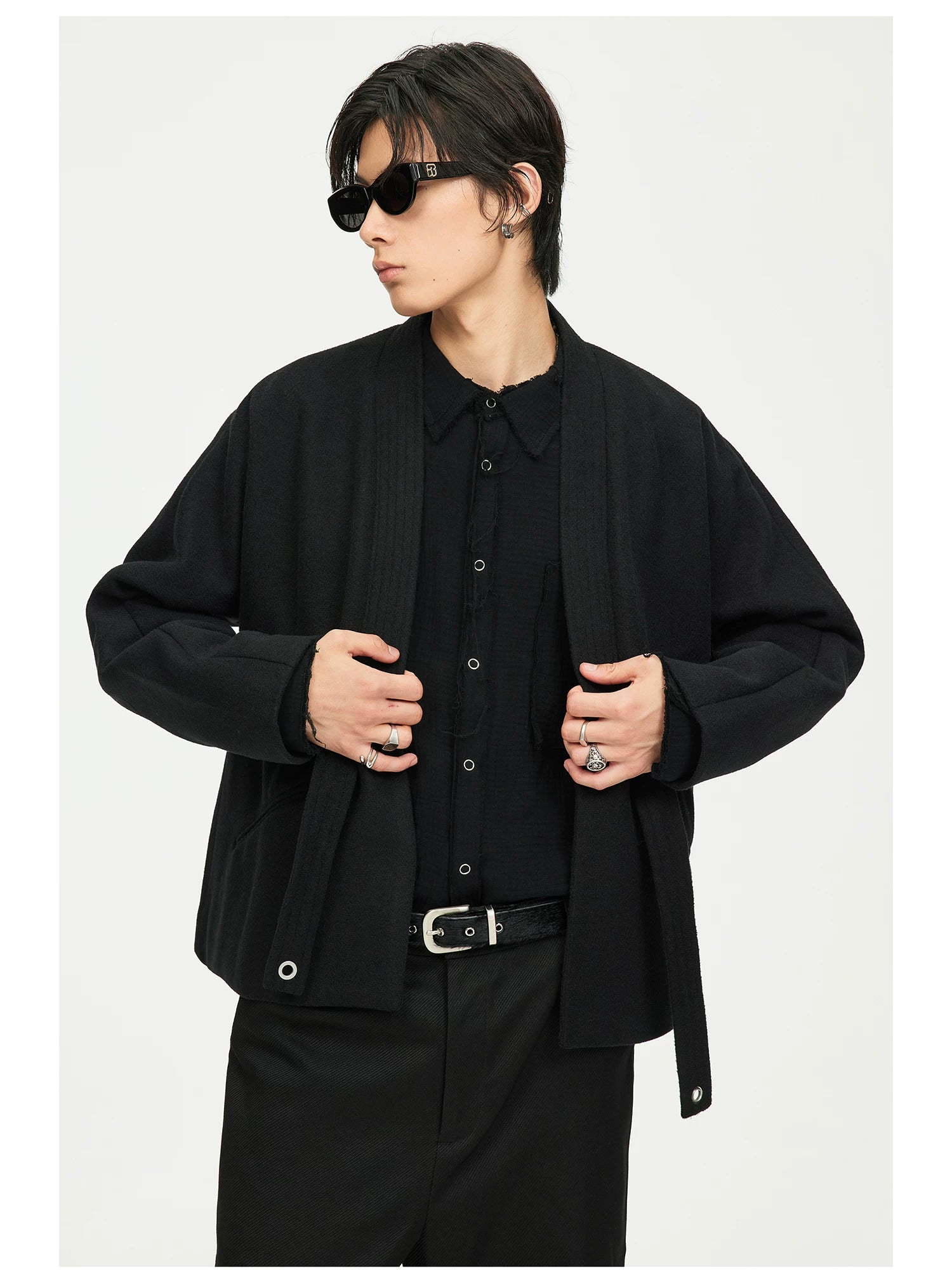 Open-Front Tie Hem Jacket
