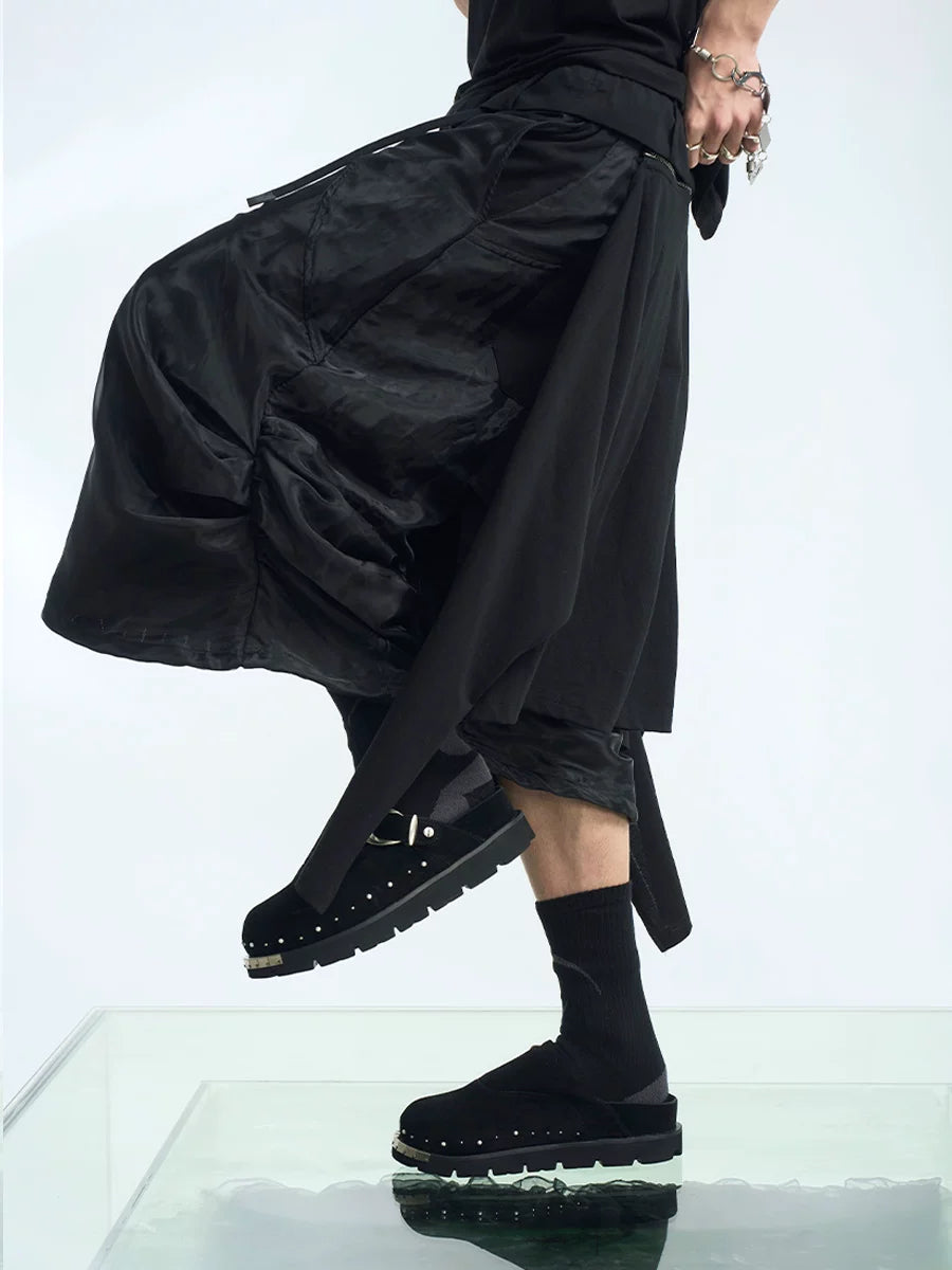 Zip Drape Barrel Cropped Pants