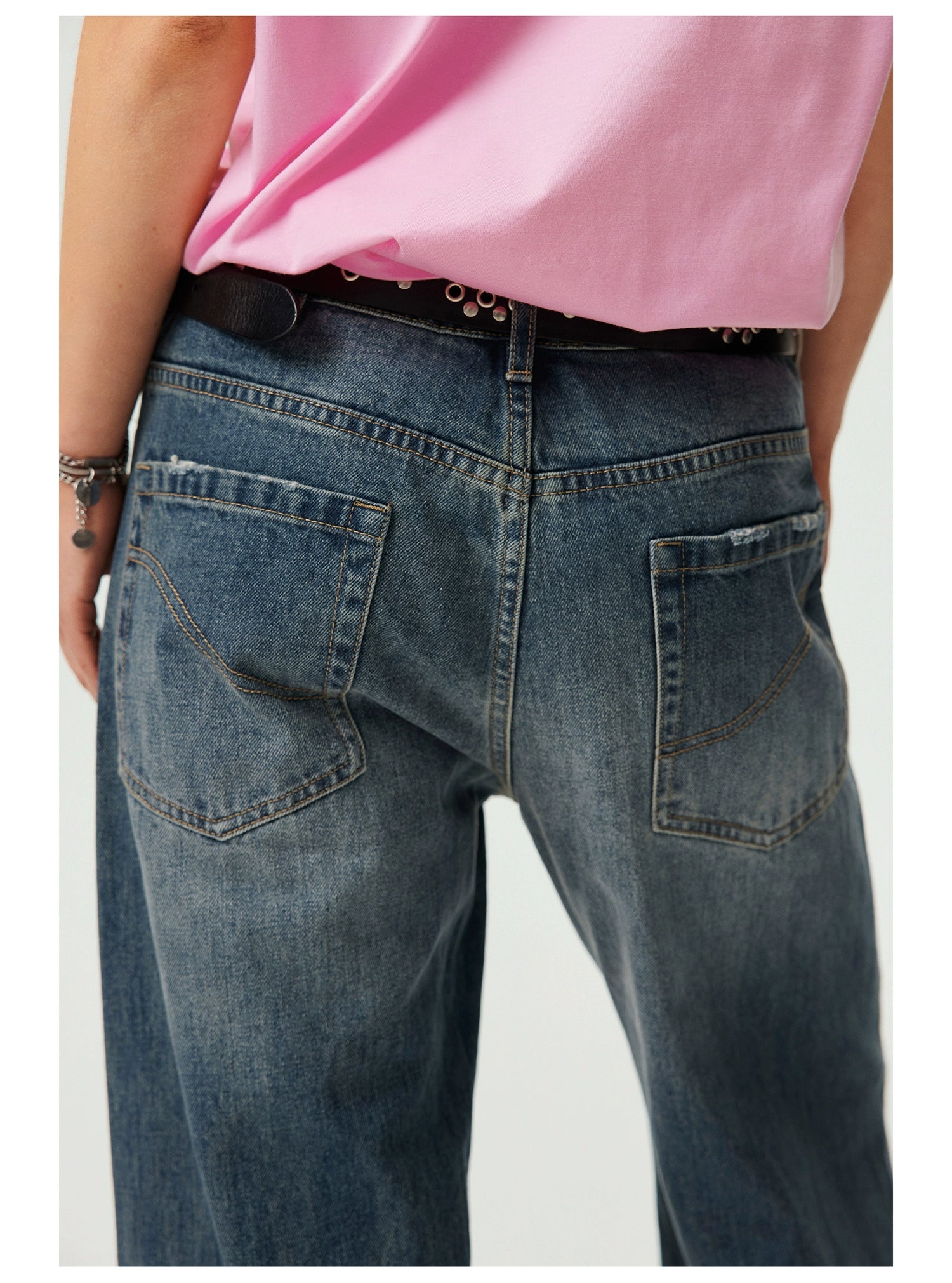 Dark Wash Wide-Leg Relaxed Jeans