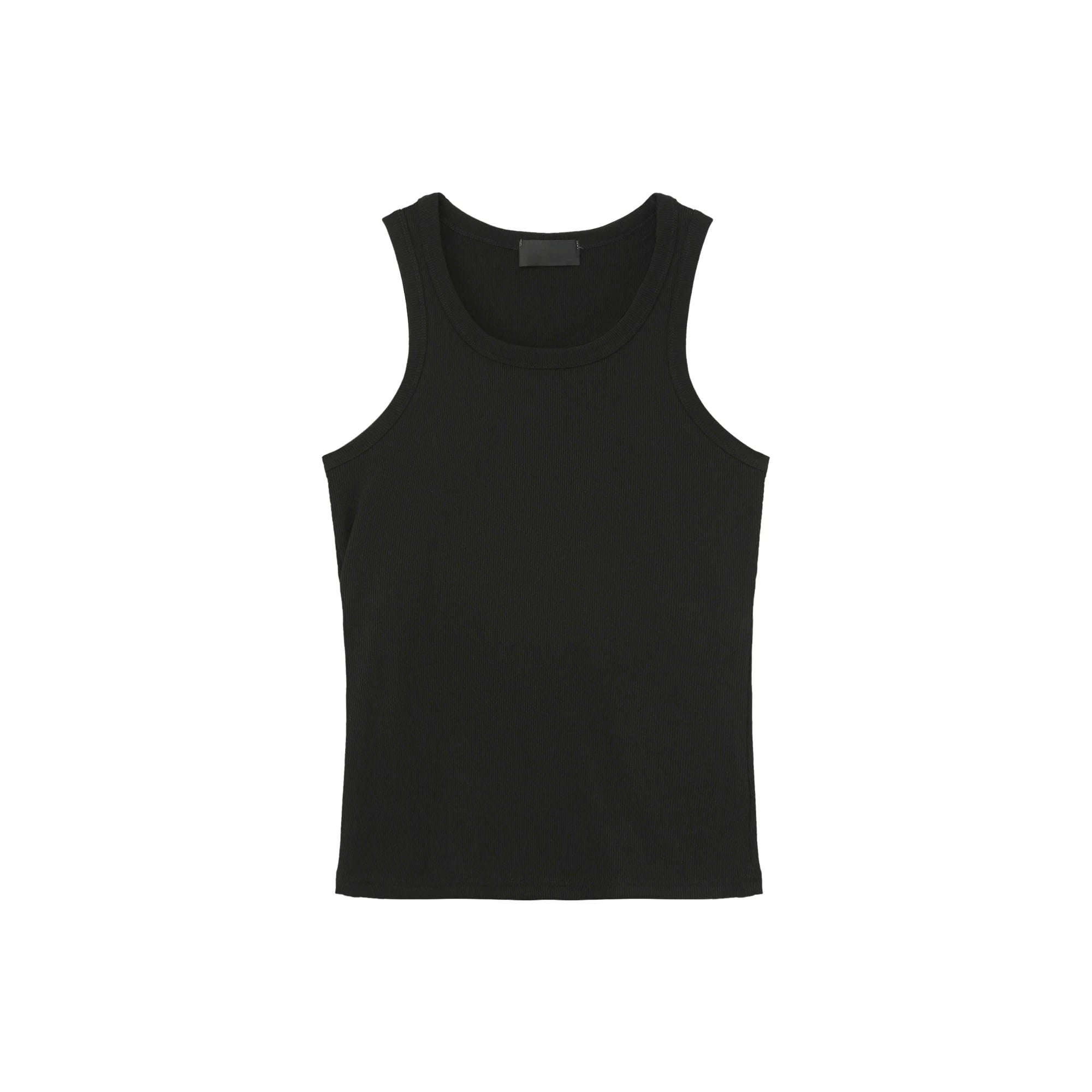 280G Ribbed Athletic Tank Top - Black