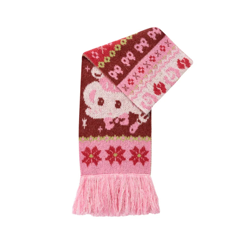 Sweet Elephant Winter Fair Isle Scarf