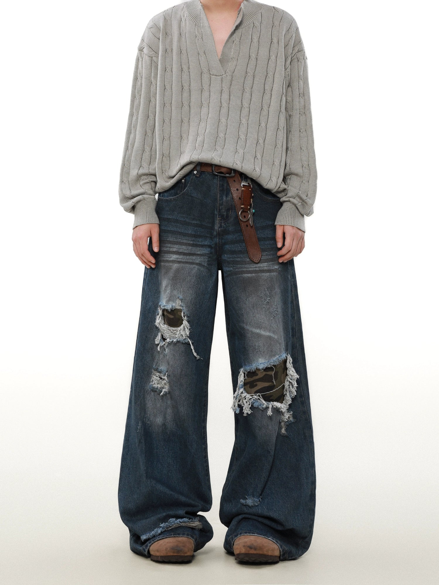 Warzone Patchwork Destroyed Jeans