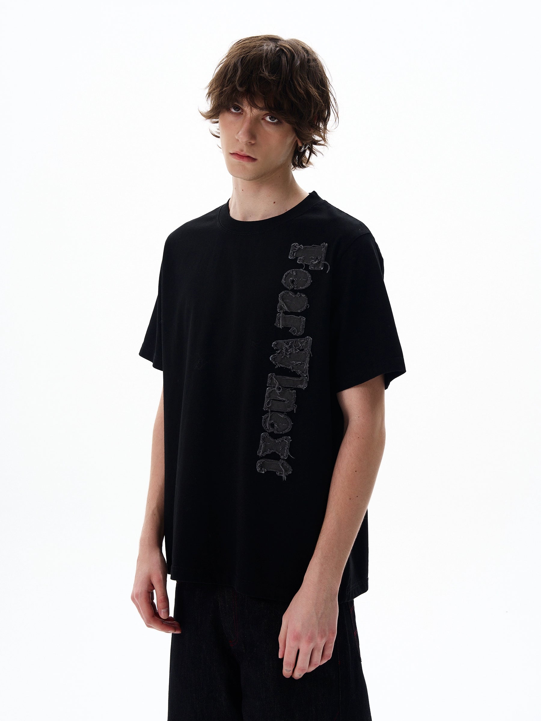 Fuzzy Script Vertical Tee
