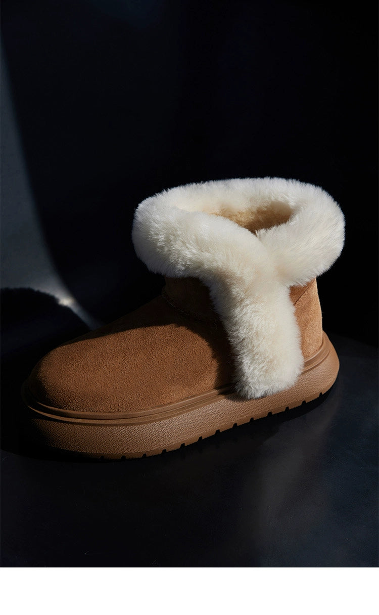 Fuzzy Shearling Ankle Winter Boot