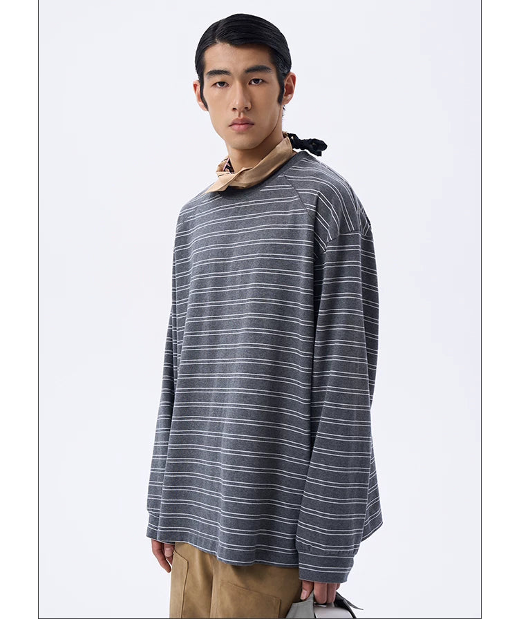 Driftline Pinstripe Oversized Long-Sleeve Tee